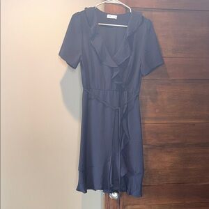 Women’s Navy Ruffle Wrap Dress